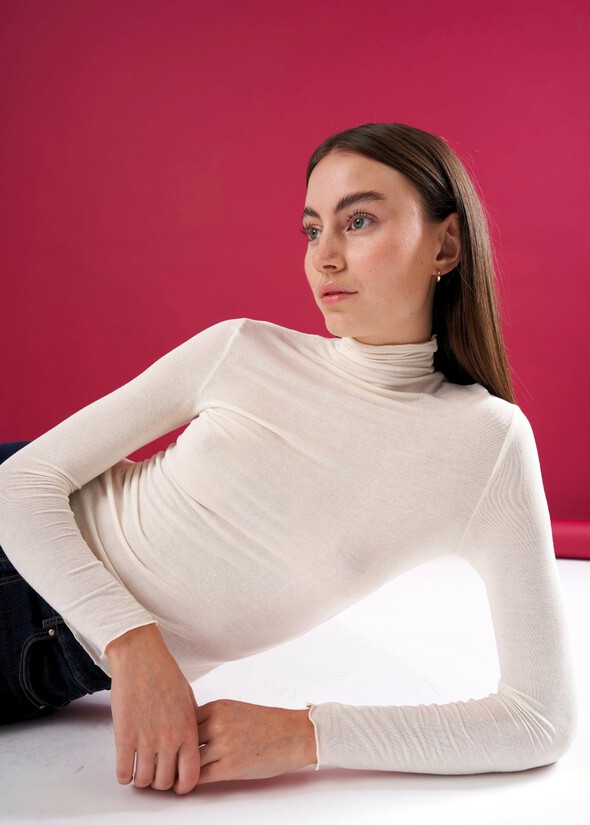 Maglia Stacey in viscosa BEIGE LATTE Donna null