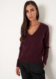 Malawi V-neck sweater BLU MIDNIGHTVIOLA VINACCIA Woman image number 1