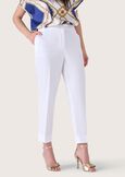 Alice cotton blend trousers BIANCO WHITEBLUE OLTREMARE NERO BLACK Woman image number 2