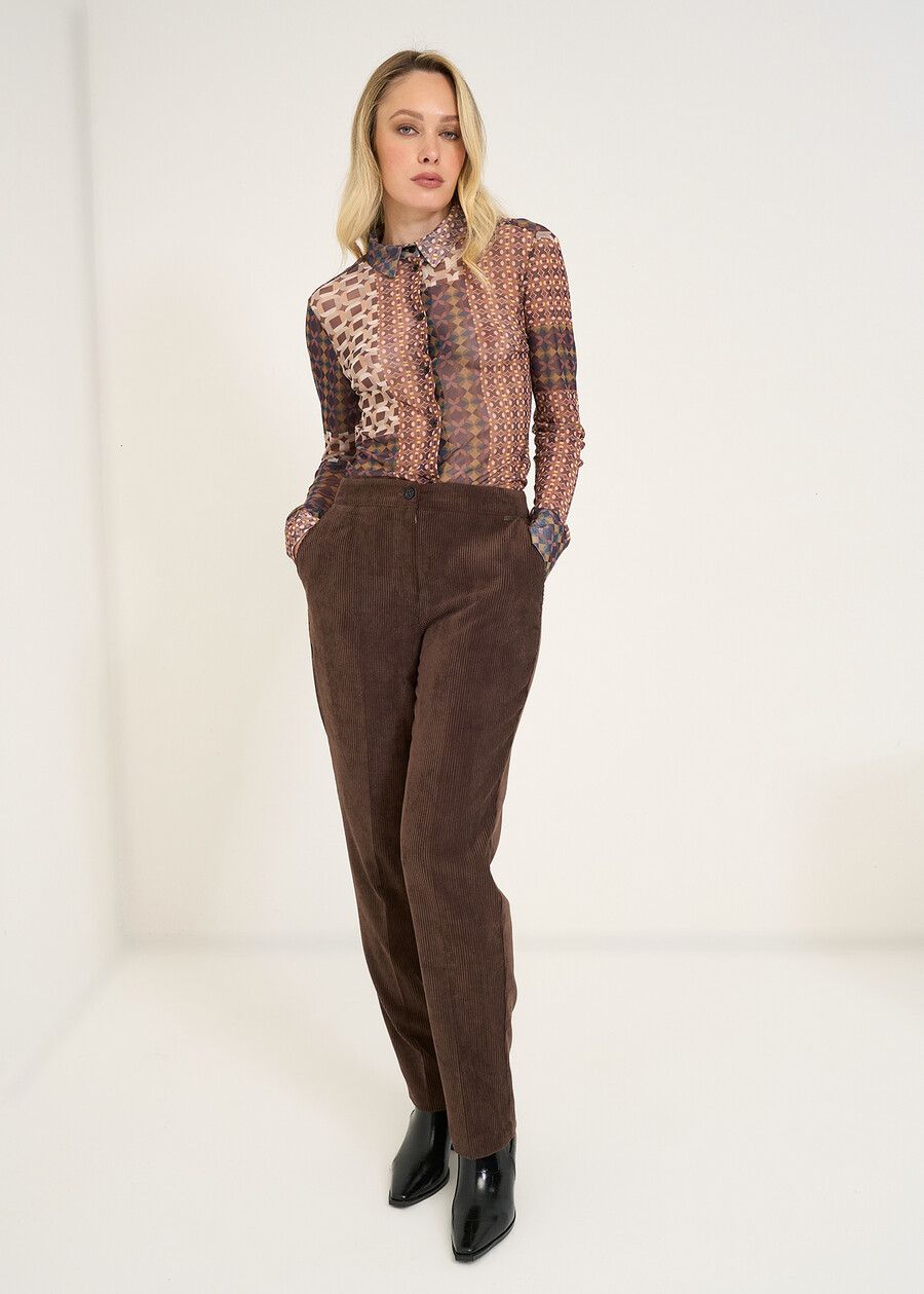 Pantaloni Alice a coste a sigaretta MARRONE Donna , immagine n. 2