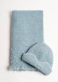 Gift Idea – Pearl-Detail Scarf e Matching Beanie ROSACELESTE FIORDALISO Woman image number 4