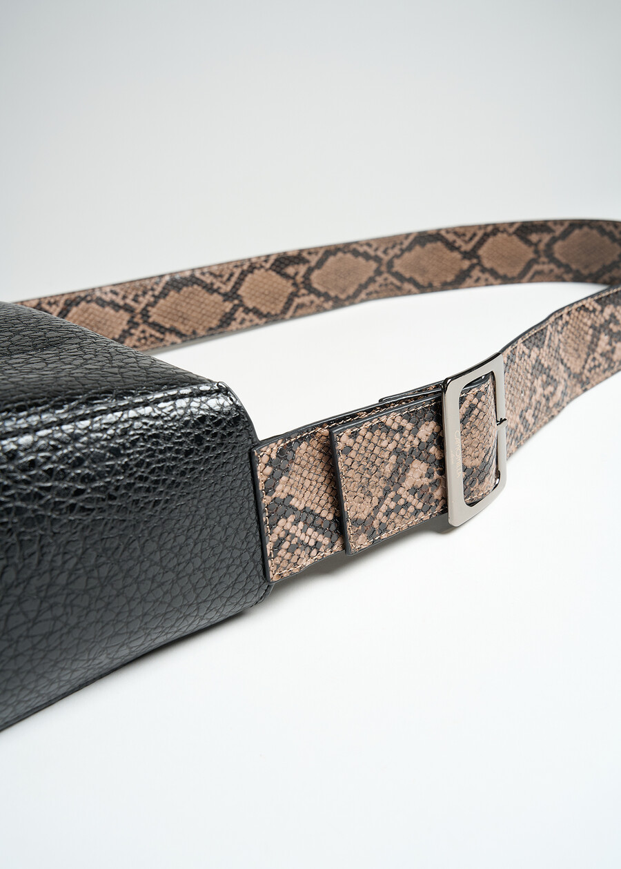 Banji python-detail crossbody bag NERO Woman , image number 5