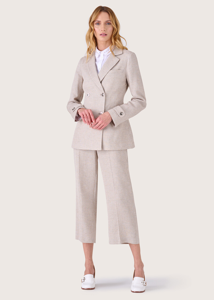 Sara mat effect trousers BEIGE Woman , image number 1