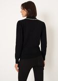 Mafalda sweater with pearl neckline NERO BLACK Woman image number 3