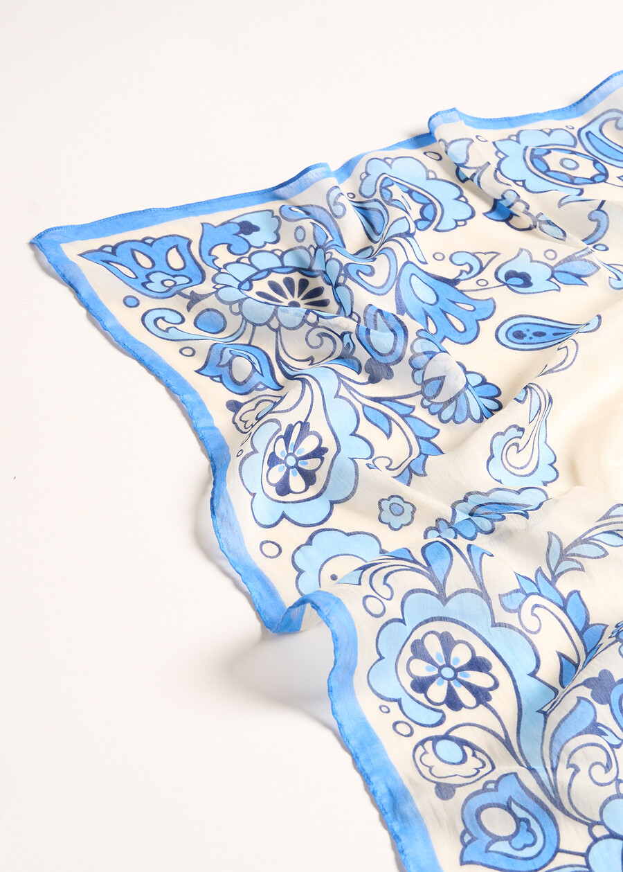 Foulard Sade in seta fantasia BLU AVIONMARRONE Donna , immagine n. 4