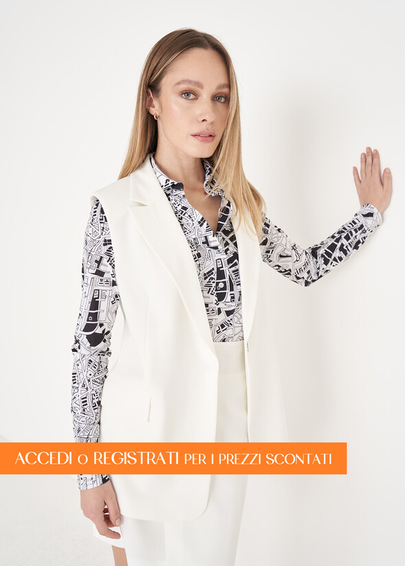 Gilet Gile Monopetto Con Tasche BIANCO WHITE Donna null