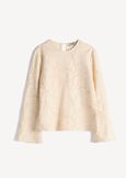Sunny embroidered scuba sweatshirt BEIGE LATTE Woman image number 5