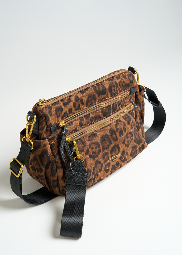Tracolla Bailei animalier camoscio MARRONE CARAMELLO Donna null