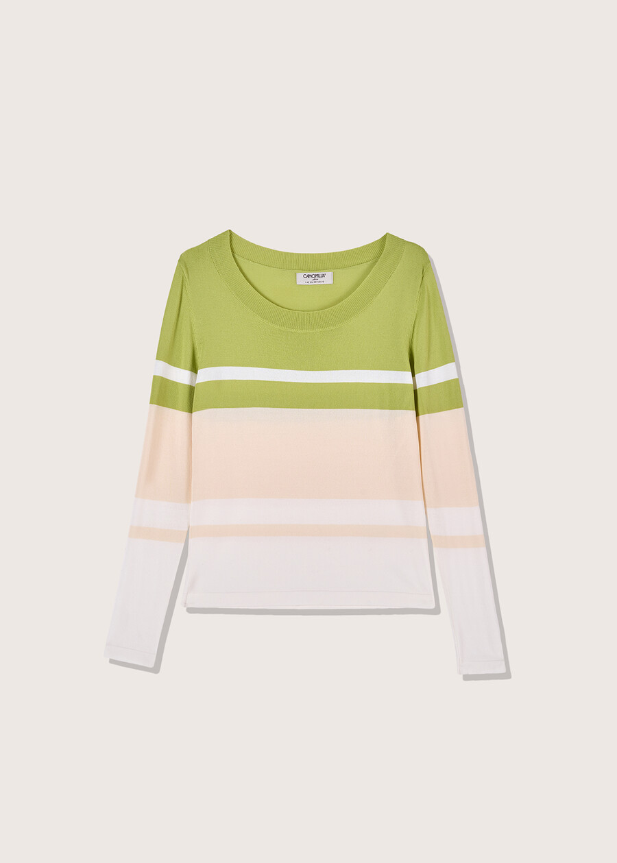 Mya round-neck sweater VERDE SALADBLU ELETTRICO Woman , image number 4