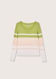 Mya round-neck sweater VERDE SALADBLU ELETTRICO Woman image number 4