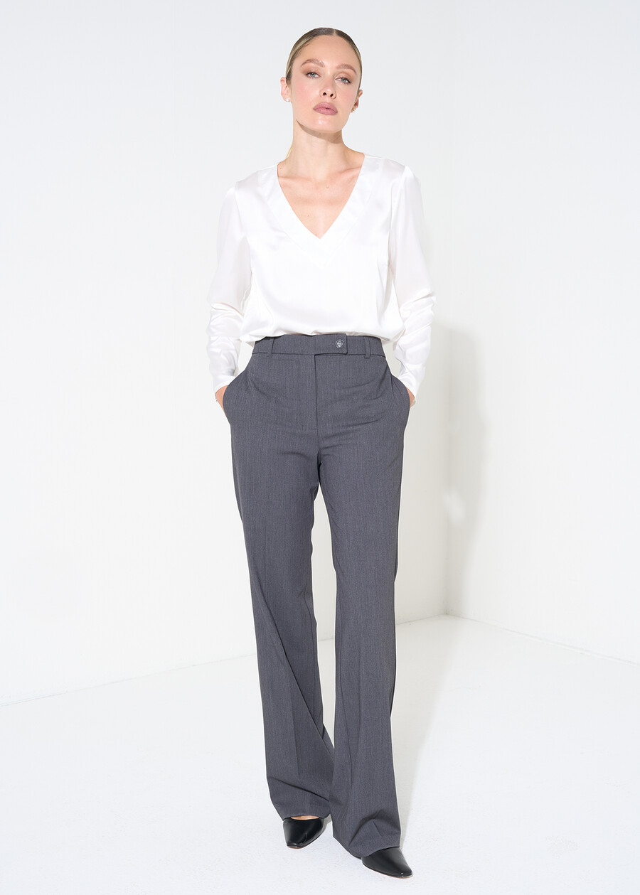 Blusa Beatrice con scollo a V NERO BLACKBIANCO WHITEBLU Donna , immagine n. 5
