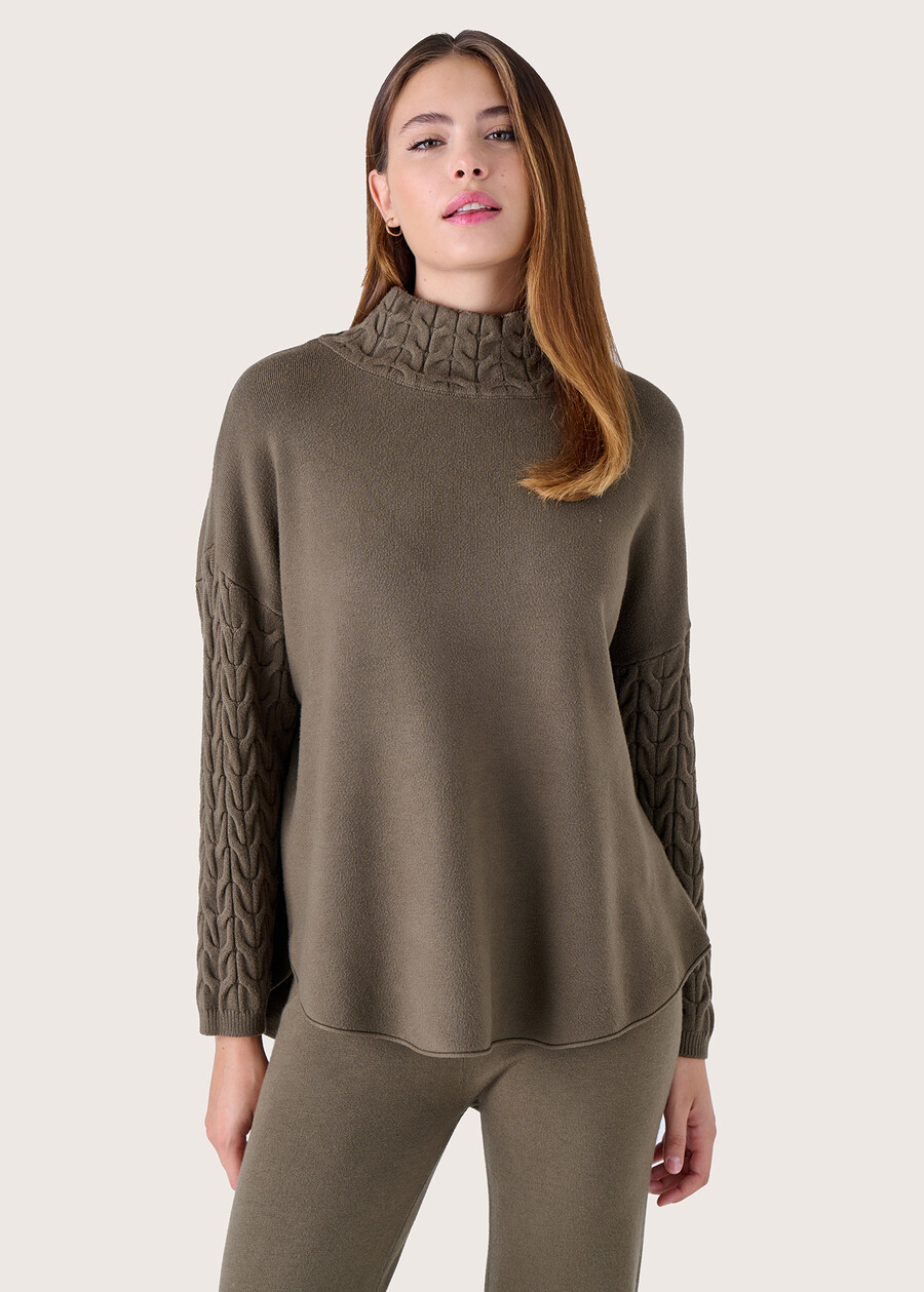 Marge turtleneck jersey VERDE CAPPERBEIGE GREIGE Woman , image number 1