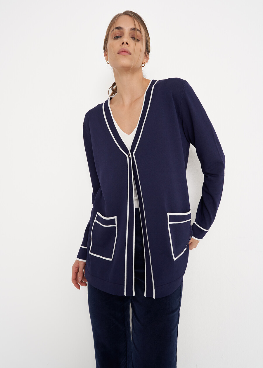 Cardigan Croxie in filo di viscosa BLU Donna , immagine n. 1