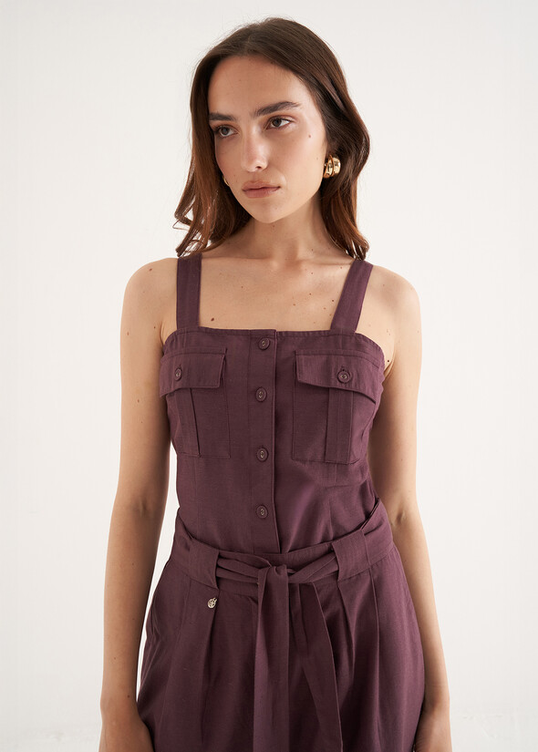 Top Tay in viscosa e lino
 VIOLA MELANZANA Donna null