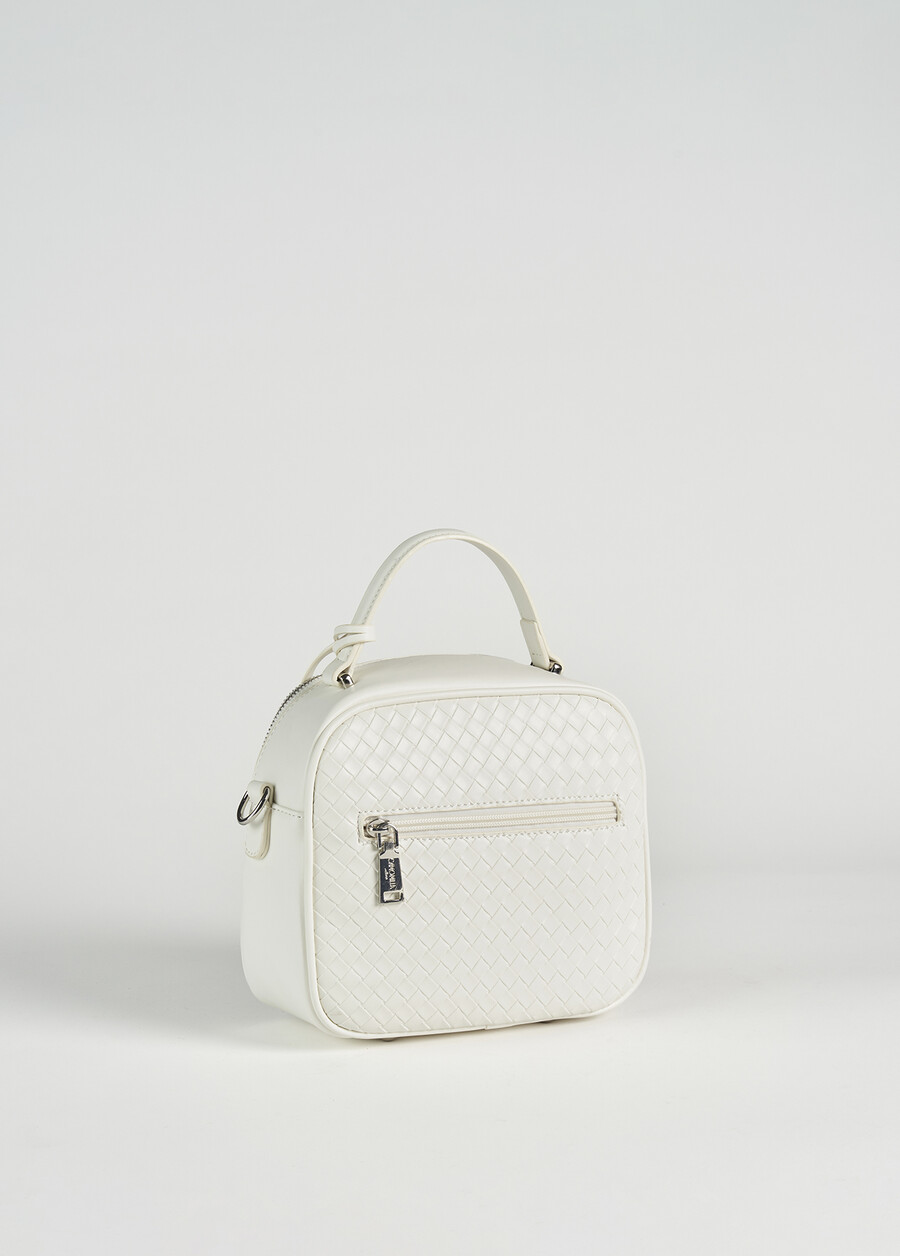 Bauletto Byl in ecopelle BIANCO WHITEBLU CELESTENERO BLACK Donna , immagine n. 4