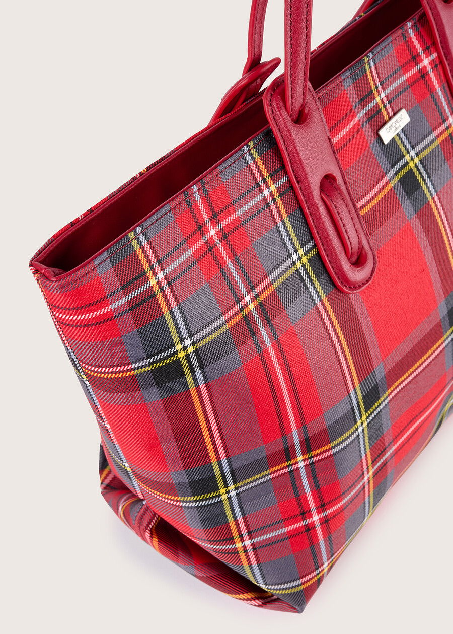 Borsa shopping Ballyt stampa tartan ROSSO CARPETBEIGE TAUPEVERDE POKER Donna , immagine n. 2