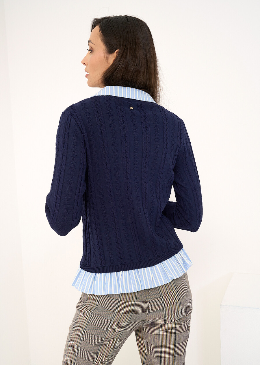 Criss layered-effect cardigan MARRONEBLU Woman , image number 3