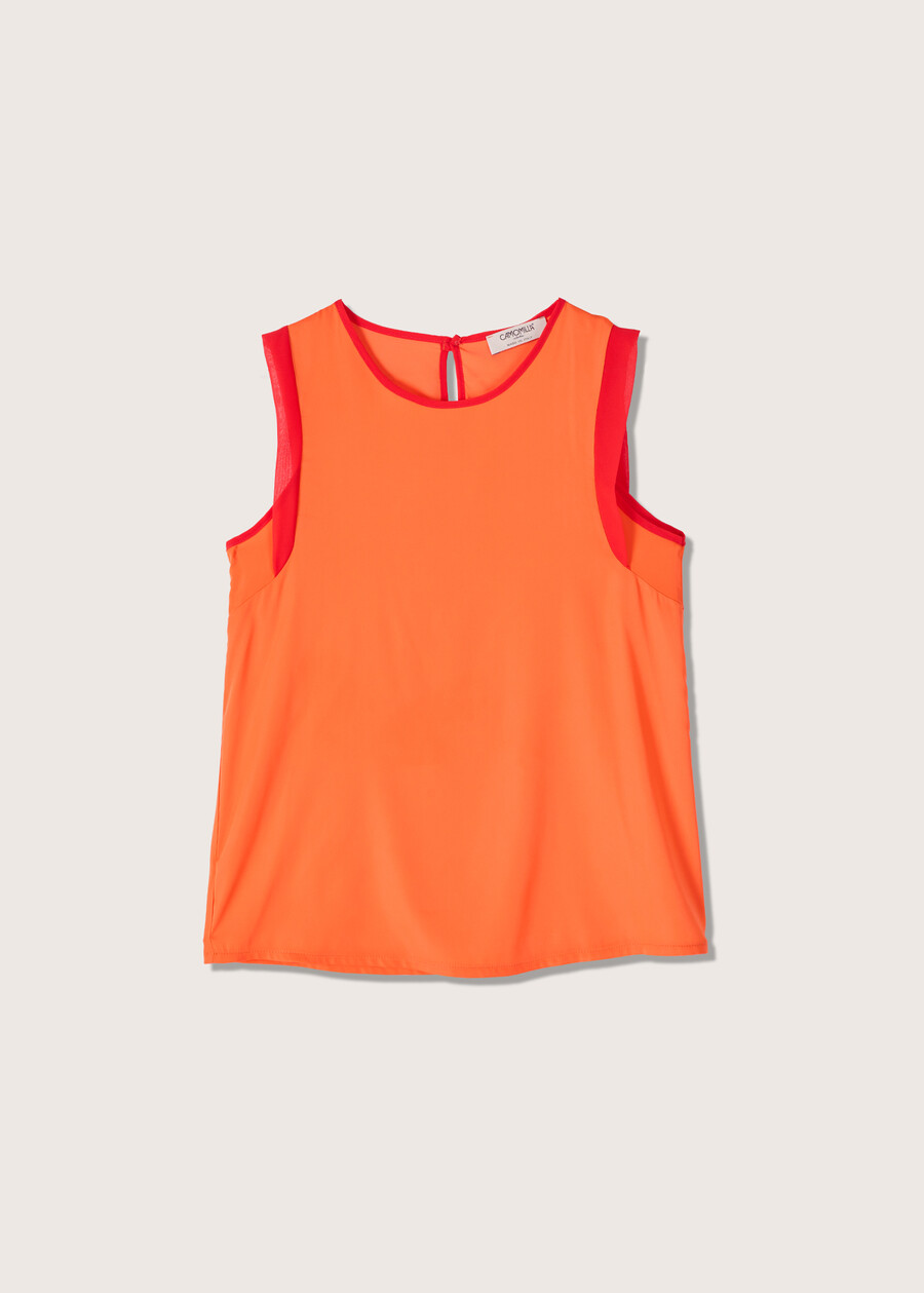 Tobia double fabric top ARANCIO SUNRISE Woman , image number 6