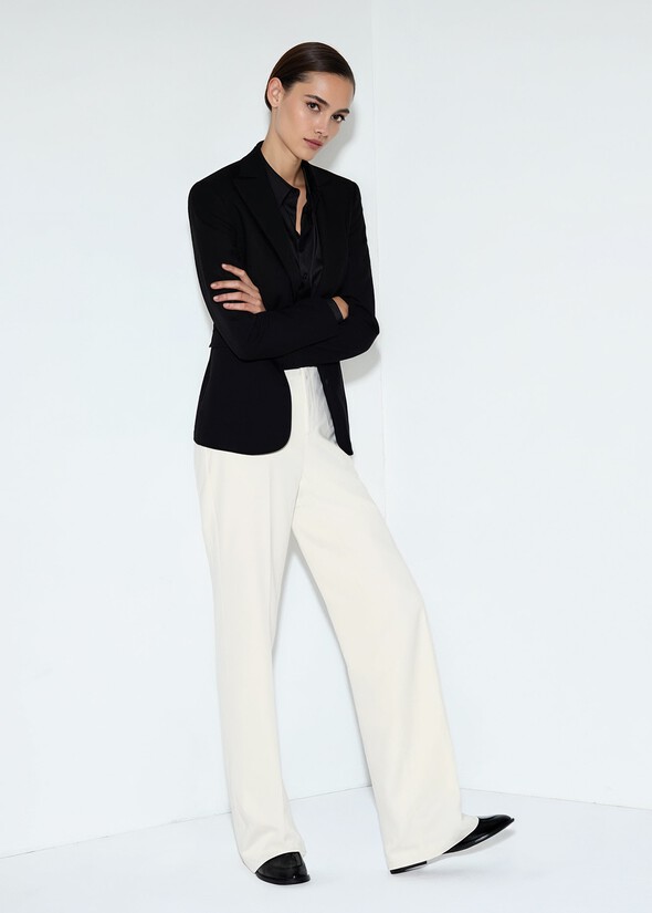 Pantalone Giorgia in tessuto tecnico BEIGE GESSO Donna null