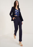 Alice-E linen e viscose trousers BLUMARRONE JAVABIANCO WHITEBLUE TURCHESE Woman image number 2