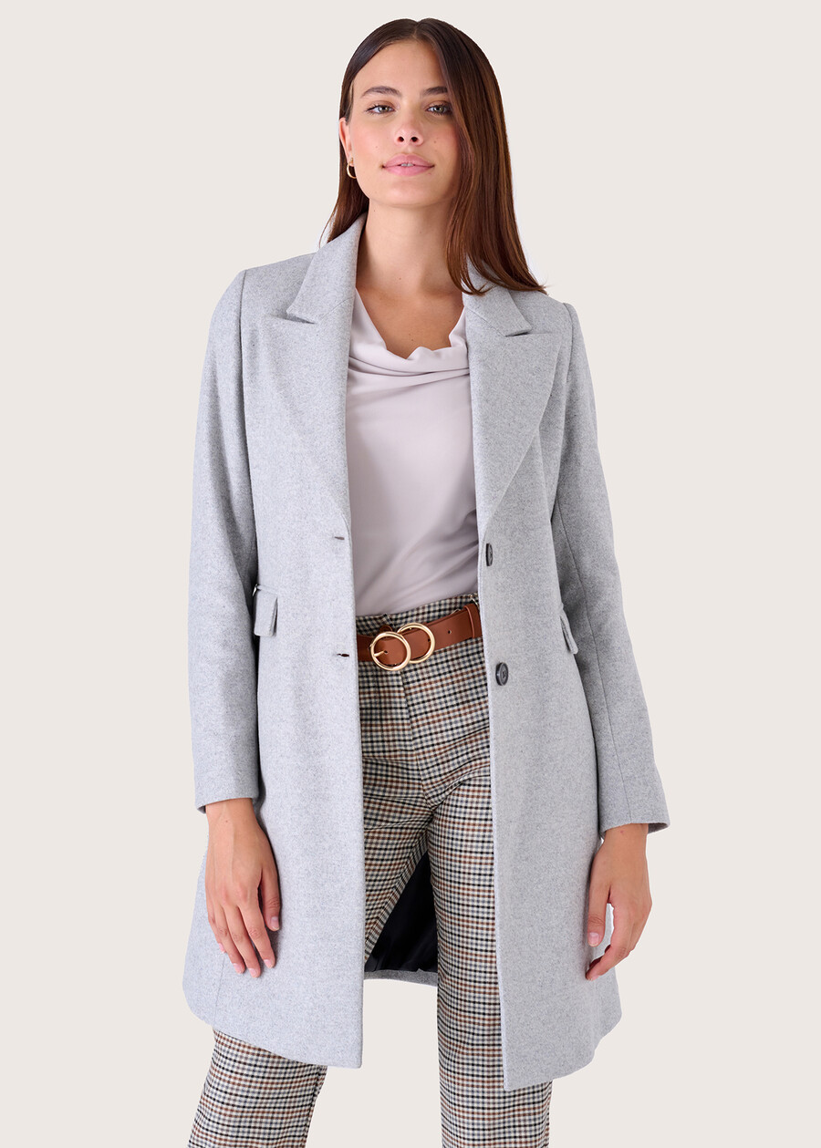 Cappotto Clotilde in panno NERO BLACKGRIGIO MEDIUM GREY Donna , immagine n. 1