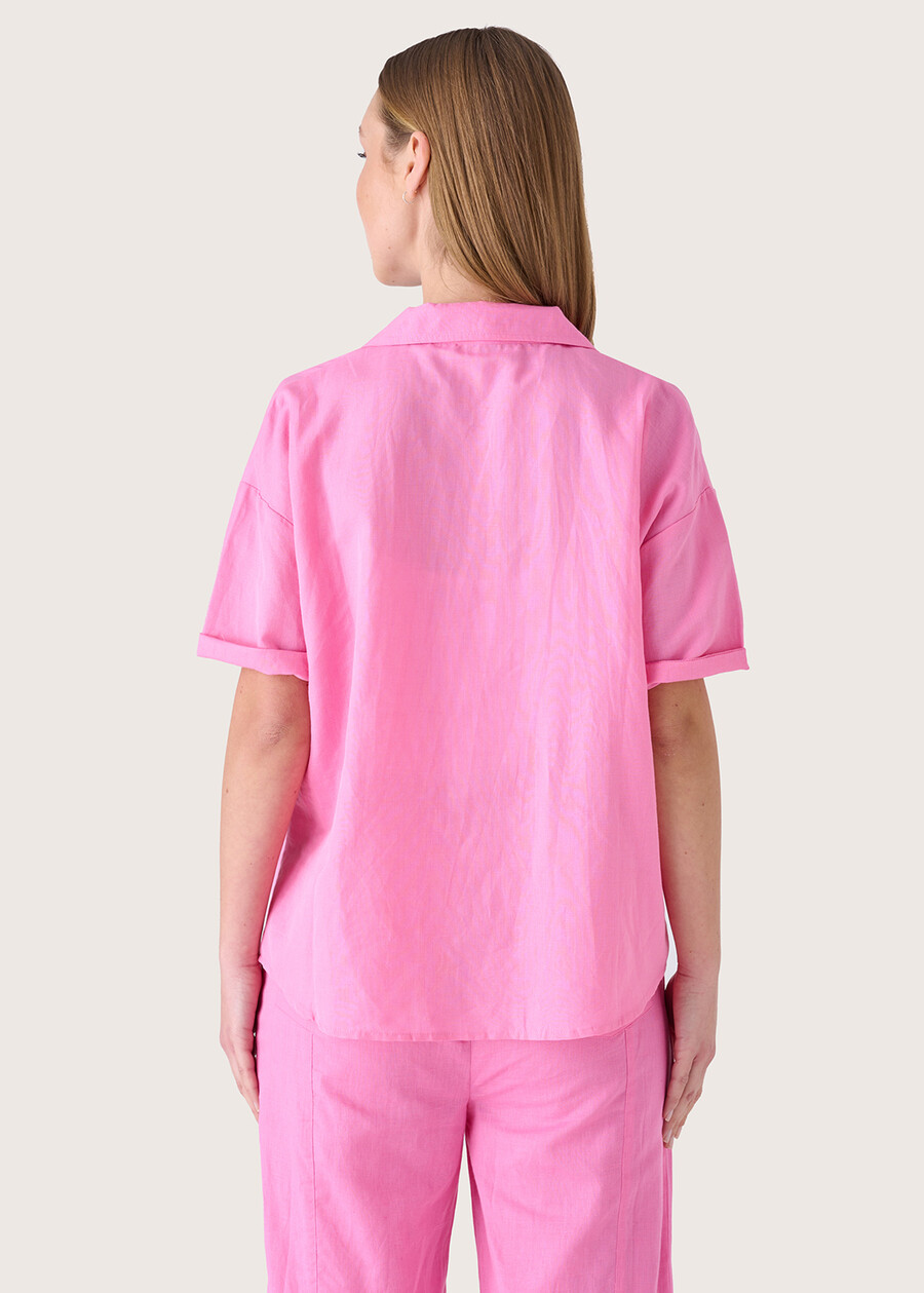 Camicia Chort in misto lino e cotone ROSA IBISCUS Donna , immagine n. 3