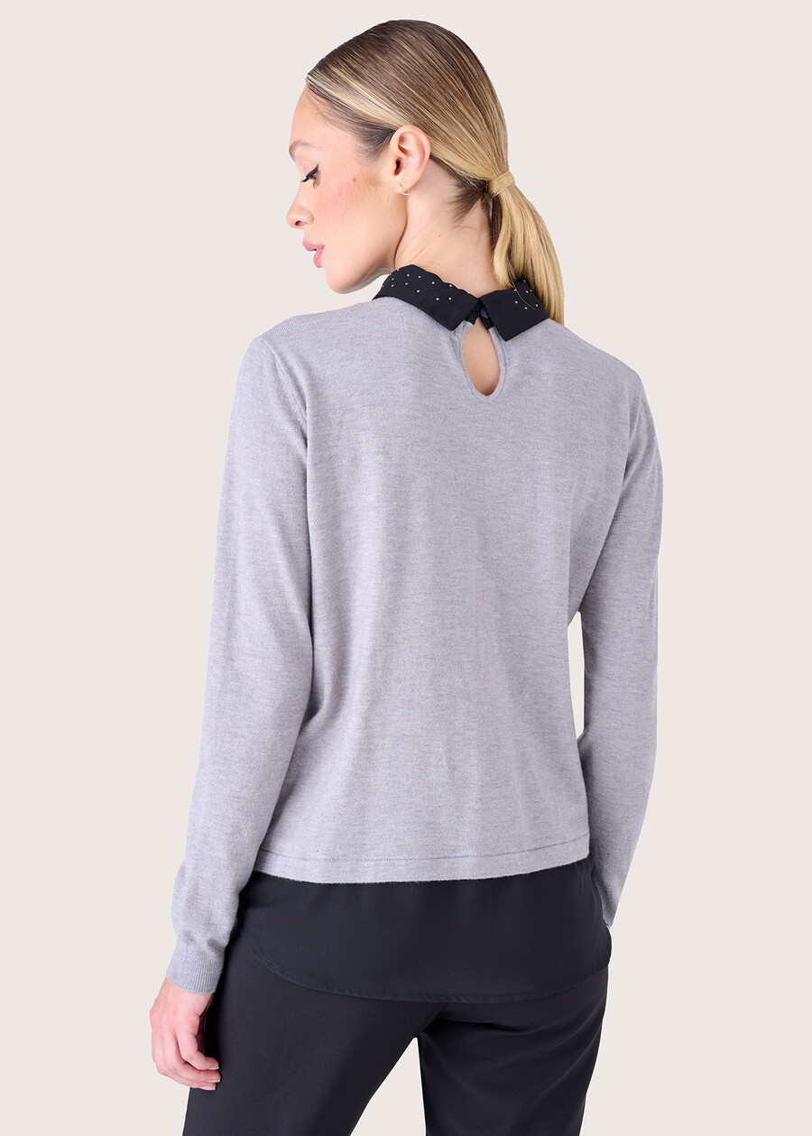 Maglia Morena con inserto a camicia GRIGIO MEDIUM GREY Donna , immagine n. 3