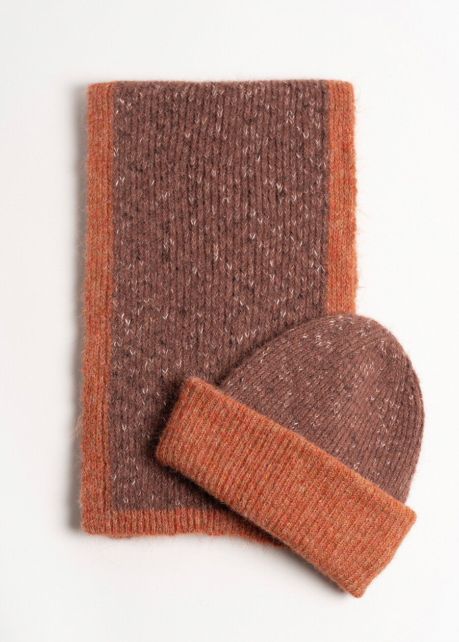 Sady contrast border scarf VIOLA PURPLEGRIGIO CENERE Woman , image number 5