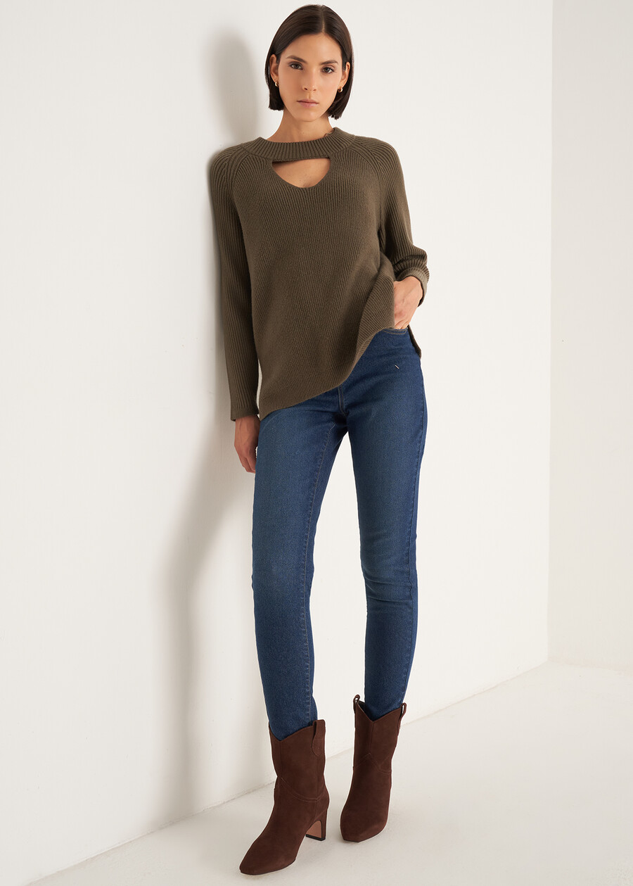 Marcella round-neck sweater VERDE ALGAMARRONE TERRA Woman , image number 5