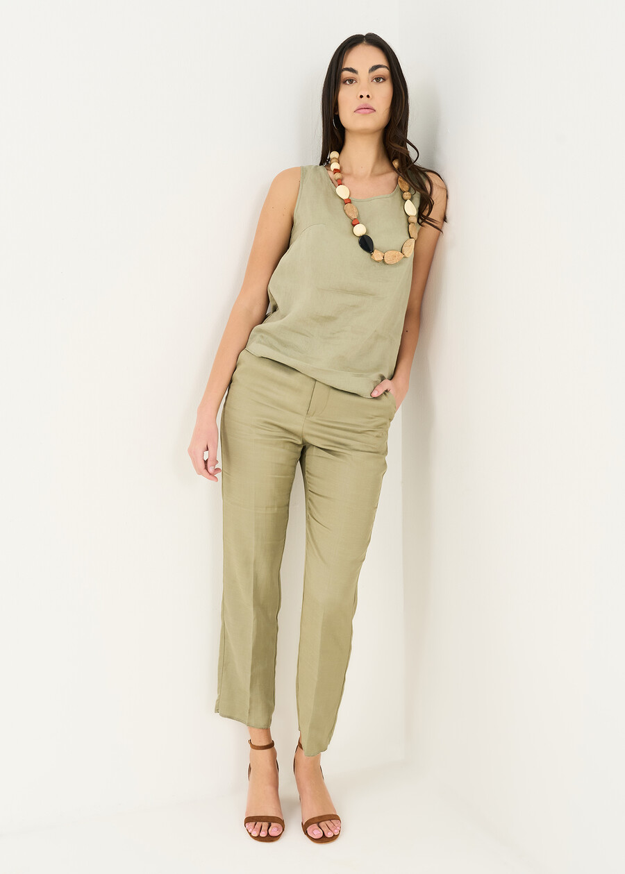 Canotta Titan in lino e cotone VERDEBLUROSA FUCSIABLU Donna , immagine n. 4