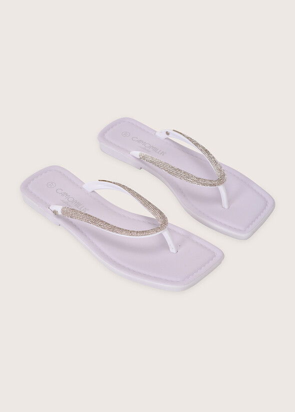 Sarin flip-flops with strass BIANCO WHITE Woman null