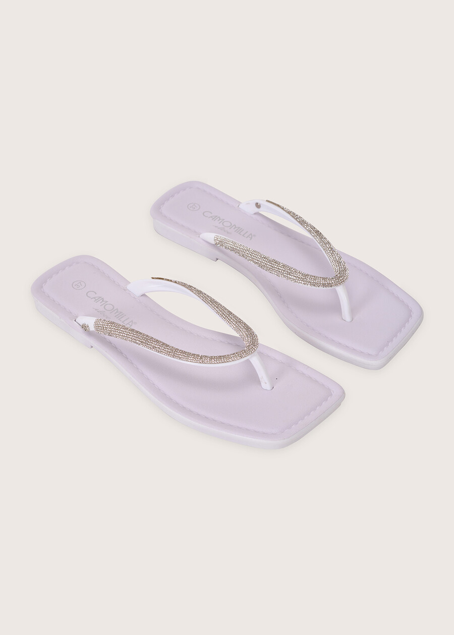Sarin flip-flops with strass BIANCO WHITE Woman , image number 1