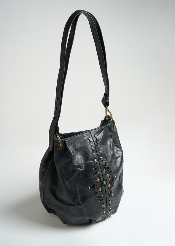 Secchiello Bless pelle e pietre NERO Donna null