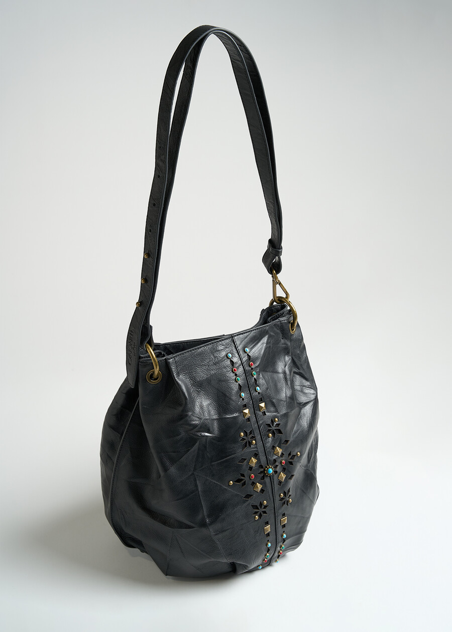 Secchiello Bless pelle e pietre NERO Donna , immagine n. 1