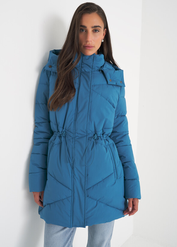 Piumino Palmer con cappuccio staccabile VERDE PAVONE Donna null