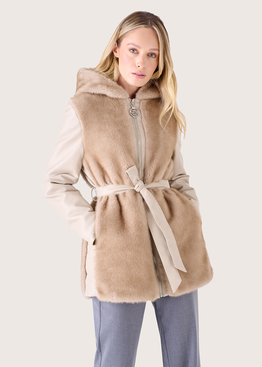 Cappotto Grace in ecopelo BEIGE GREIGE Donna , immagine n. 2
