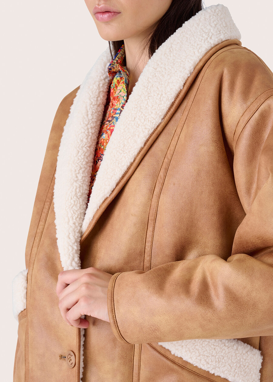 Cappotto Ginger in ecopelo BEIGE CAMMELLO Donna , immagine n. 3