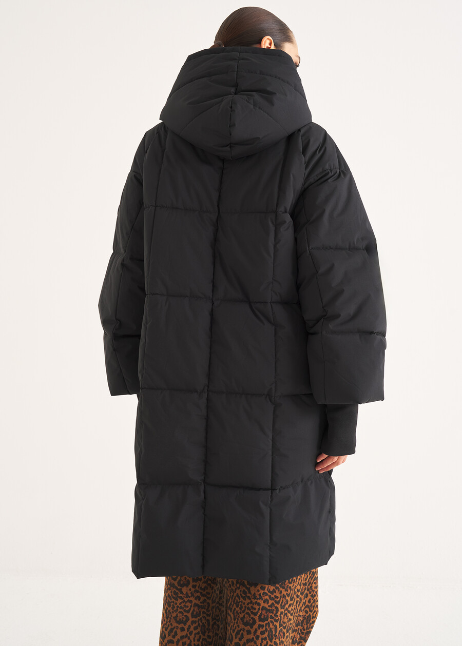 Piumino Parker lungo over NERO BLACK Donna , immagine n. 4