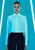 Casper georgette shirt BIANCO WHITE Woman image number 1