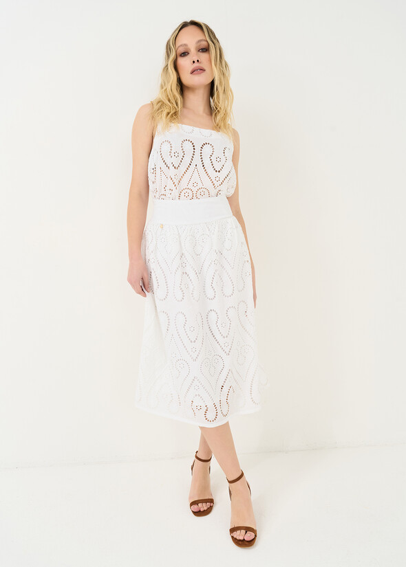 Gonna Giael midi traforata BIANCO WHITE Donna null