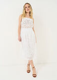 Gonna Giael midi traforata BIANCO WHITE Donna immagine n. 1