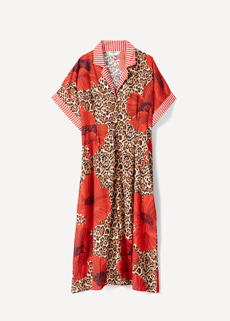 Abito midi Amely in cotone stampato ROSSO Donna , immagine n. 4