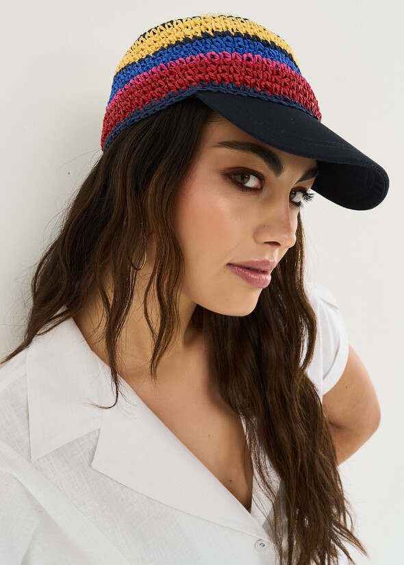 Cappello Carlo baseball a righe BLU Donna null