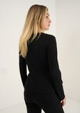Maglia Suemi scollo a V con anello ROSSO BORDEAUXNERO Donna immagine n. 4
