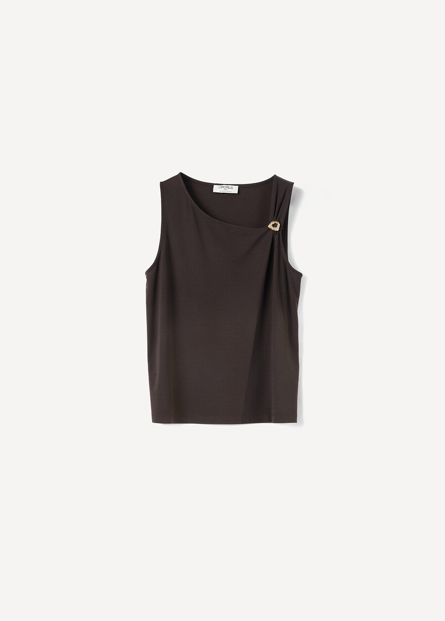 Top Thea con scollo asimmetrico MARRONE JAVABLU OTTANIO Donna , immagine n. 4