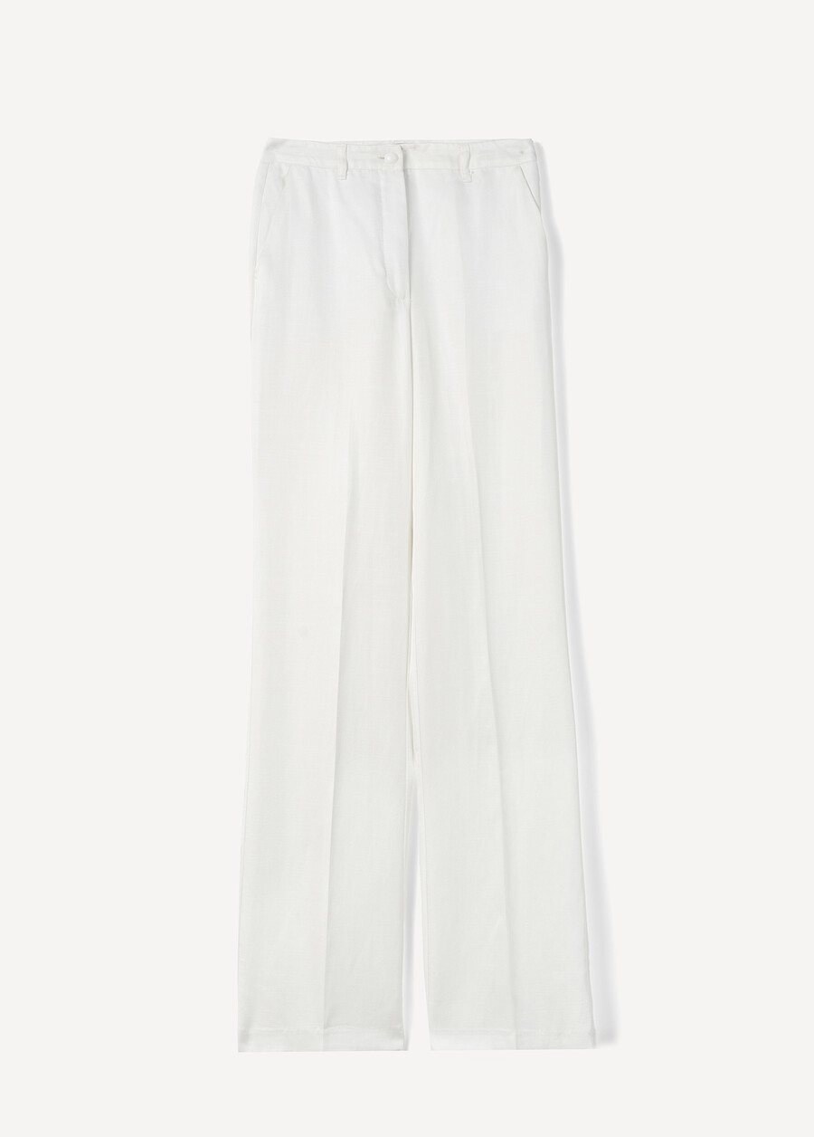 Pantaloni Giorgia-E in lino e viscosa BLUBIANCO WHITE Donna , immagine n. 7