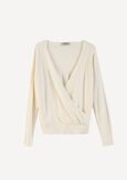 Maglia Moyra incrociata a punto riso BEIGE LATTE Donna immagine n. 6