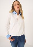 Crazy cardigan with shirt detail BLUBIANCO WHITE Woman image number 1