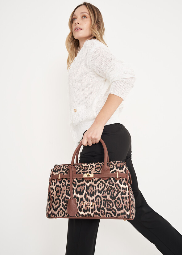 Belly Black animalier shopping bag NERO BLACK Woman null