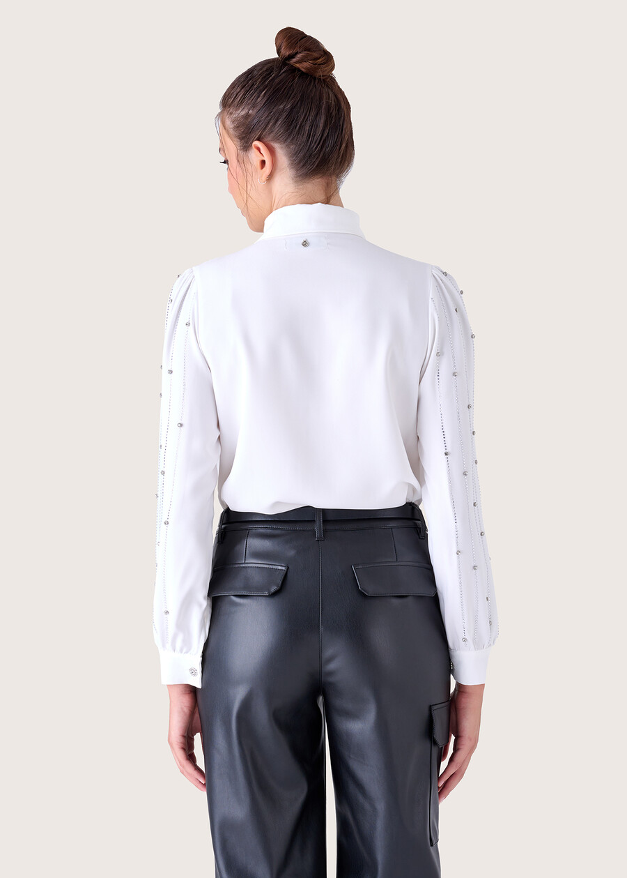 Casper georgette shirt BIANCO WHITE Woman , image number 4